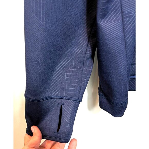 Robert Graham Navy Quarter-Zip Pullover Geometric Pattern Zipper Pocket Large - Picture 8 of 12